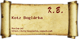 Kotz Boglárka névjegykártya