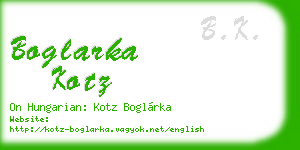 boglarka kotz business card